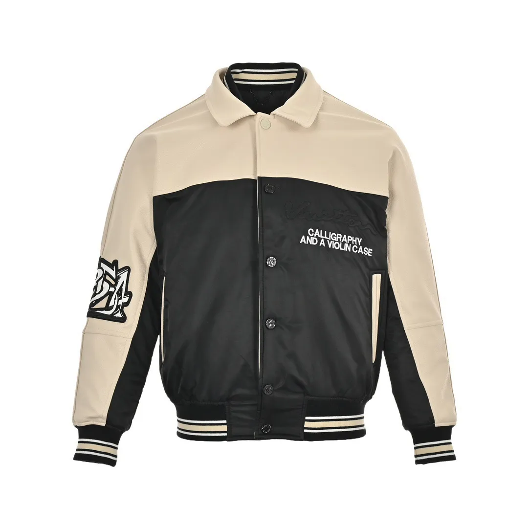 Louis Vuitton/Louis Vuitton 23Fw contrasting color patchwork baseball jacket